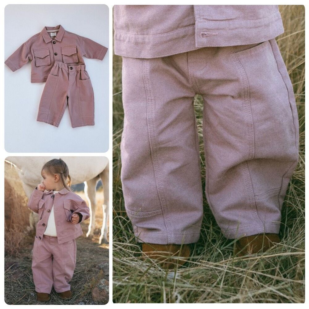 FOSTERED COLLECTION Cargo Barrel Pants - Dusty Rose